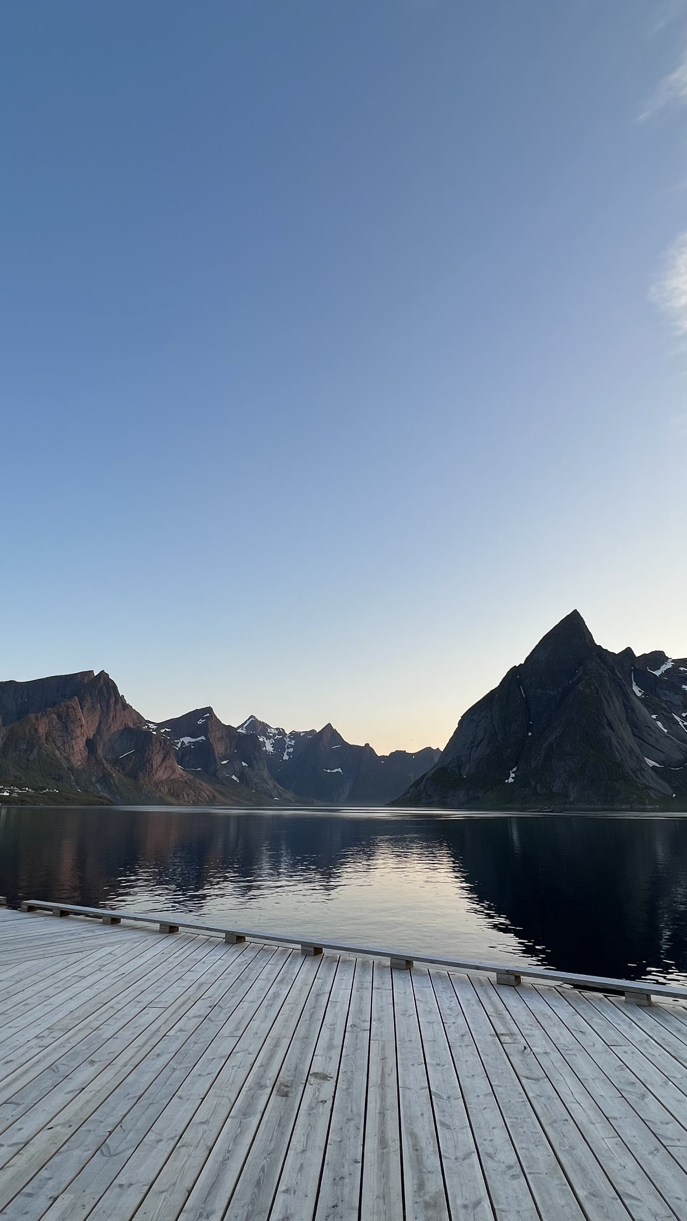 The midnight sun in Lofoten, Norway